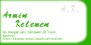 armin kelemen business card